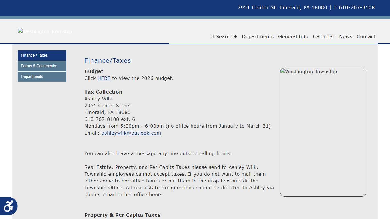 Finance/Taxes - Washington Township - Lehigh County, Pennsylvania